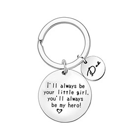 Fathers Gifts from Daughter Dad Christmas Birthday Present for Dad - I'll Always Your Little Girls,You'll Always Be My Hero Keychain