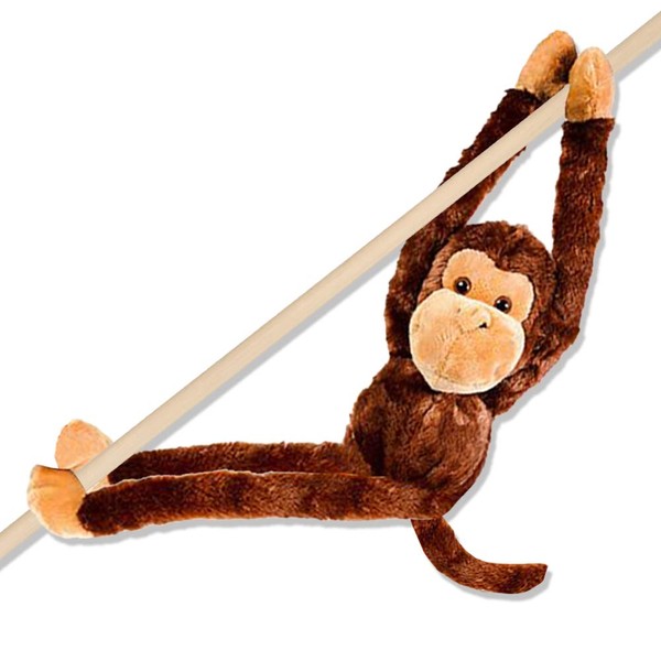 ArtCreativity Long Arm Plush Monkey, 23 Inch Hanging Monkey with Connectable Limbs, Ultra Soft and Huggable Stuffed Animal for Kids, Cute Home and Nursery Décor, Best Birthday Gift Idea