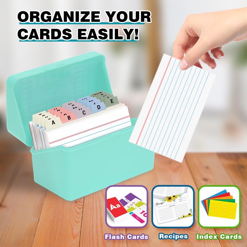 H4D 3x5 Index Card Holder with 100 Heavyweight Ruled Index