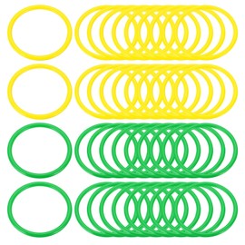PATIKIL Plastic Toss Ring 3.15 Inch, 60 Pack Sports Rings Toss Game Speed and Agility Practice Rings for Carnival Outdoor Games Supplies Bean Bag Throwing Yard Games, Yellow/Green