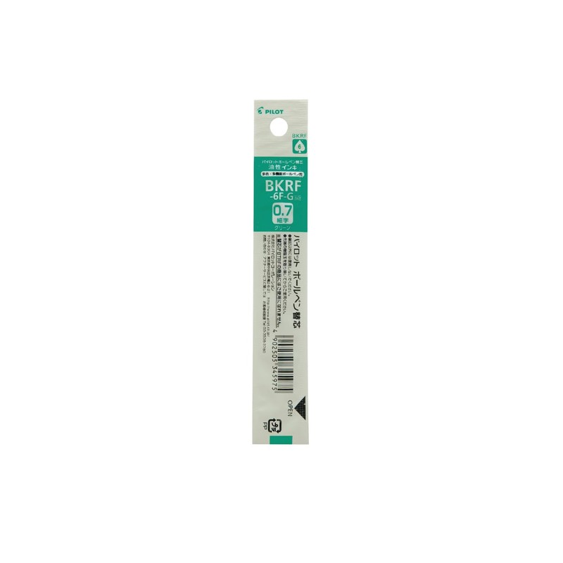 Pilot BKRF-60F-10G Ballpoint Pen Refill, BKRF, Multi-Color, Multi-functional, 0.7, Green,