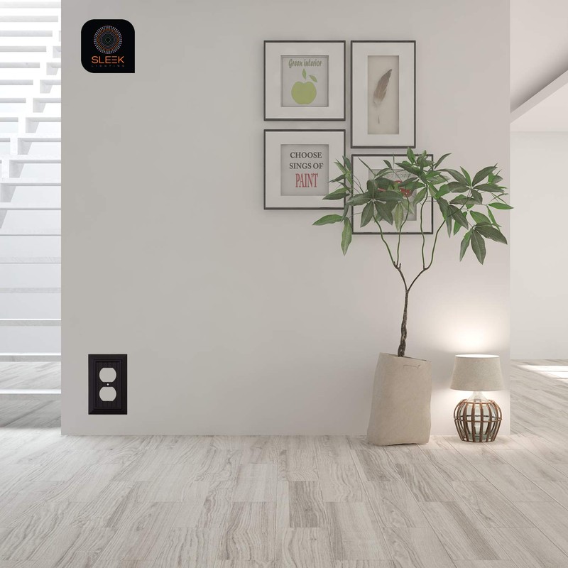 SleekLighting Single Duplex Wall plates | Decorative Bamboo Classic Beadboard