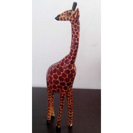 Hand-Carved Wooden Giraffe Statue (Kenya)