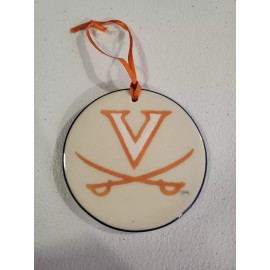 HARTSTONE POTTERY VIRGINIA UNIVERSITY CAVALIERS 3.5" ROUND ORNAMENT