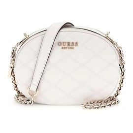 GUESS Tamsin Double Zip Crossbody Bag Cream White, Cream White