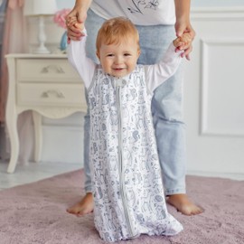 Baby Sleeping Bag 1.0 TOG, Organic Cotton Baby Wearable Blanket, All-Season Sleep Sack with 2-Way Zipper, Animals, X-Large (18-24 Months), 1-Pack