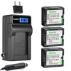 Kastar 3-Pack CGA-DU07 Battery and LCD AC Charger Compatible with