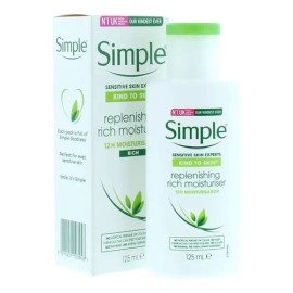 Simple Crema Facial Hidratante 12 h, Uso Día y Noche, Todo Tipo de Piel, 125ml                                                                        