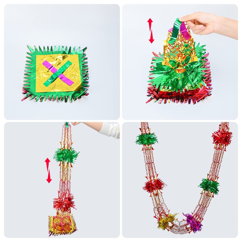 Christmas Ceiling Decorations, 4PCS Foil Garlands Christmas Hanging Decorations, Festive