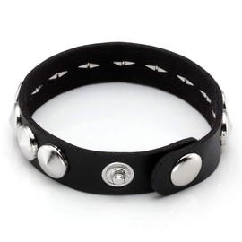 Mafnee 2Pack Punk Goth Bracelet for Man Women Leather Spike Rivet Metal Studded Wristbang Black