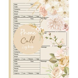 Phone Call Log Book: Organize Your Phone Calls and Voicemails with Ease | 120 Pages of Recording Space | 8.5x11 inches.