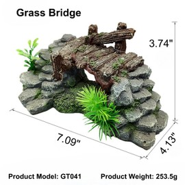 Aquarium Decor, Betta Fish Tank Accessories with Plants, Turtle Tank Decorations, Large Aquarium Ornaments, Fish Hideout, Decorative Accessories for Freshwater & Saltwater Tanks (Tree cave)