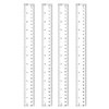 MOXYOY Plastic Ruler Set, 4Pcs 30cm/12in Clear Ruler Kit Transparent