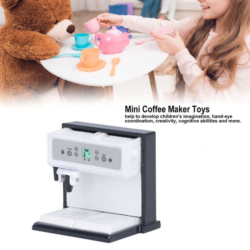 Coffee Maker Toys Alloy Simulation Furniture Mini Doll House Accessories