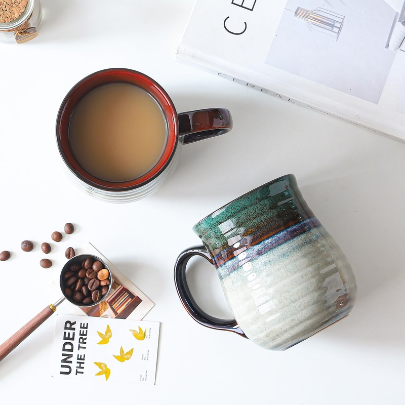 masoline 23 oz Large Ceramic Coffee Mugs, Handmade Cup with
