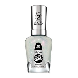 Sally Hansen Miracle Gel, Glazed Top Coat, Long Lasting, Gel-Like Formula, No UV Lamp Needed, Sheer, Shiny Clear Nail Polish