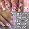 5D Embossed Butterfly Nail Stickers, 3 Sheets Self-Adhesive Nail Decals