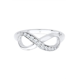 Elli Women's 925 Sterling Silver Xilion Cut Cubic Zirconia Infinity Themed Ring, Size P