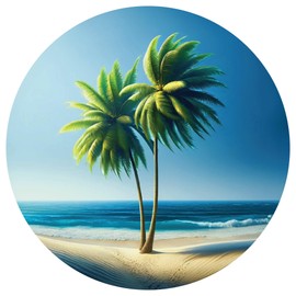 Screen Door Magnets - Patch Small Holes & Keep People and Pets from Running Into Screen Doors with Magnetic Screen Door Savers - Made in USA - Palm Trees - 6 x 6 inches - Pack of 2 (1 Pair)