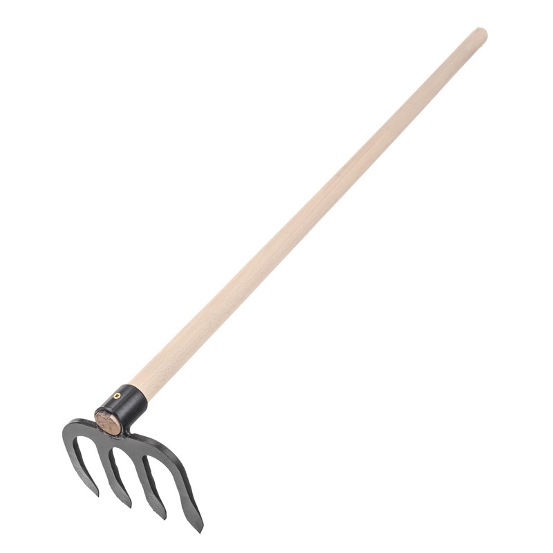 KADAX Potato Hoe 4 Prong Garden Hoe Forged Steel Manure