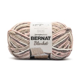 Bernat Blanket BB Gray Blush Yarn - 2 Pack of 10.5oz/300g - Polyester - #6 Super Bulky - 220 Yards - Knitting & Crochet