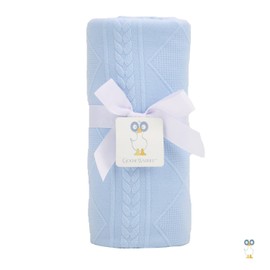 GooseWaddle Luxury Knit Baby Blanket (30”x40”), Premium Comfort from Ultra Soft Fabrics That Get Softer with Use, Perfect for Any Infant Nursery, Machine Washable 100% Polyester (Blue)