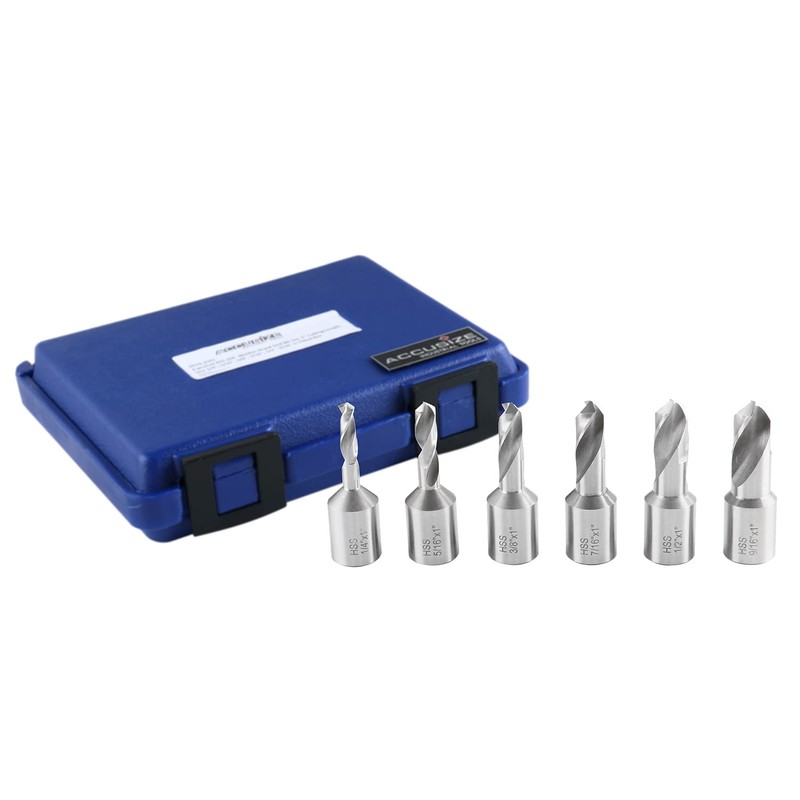 Accusize Industrial Tools 6pcs/Set H.S.S. Fully Ground Drill Set with