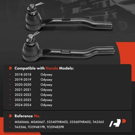 A-Premium 2 x Front Outer Tie Rod Ends, Compatible with Honda Odyssey 2018-2024