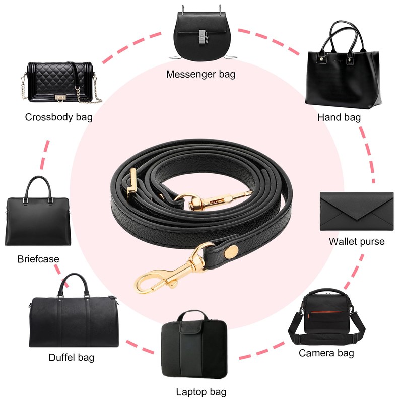 Leather Shoulder Strap Replacement,105cm-120cm Adjustable Leather Bag Strap,Bag Straps for