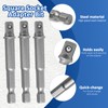Uenhoy 10 Pack 1/4" Impact Adapter Set, Silver Square Socket
