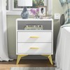 Giluta White Night Stand Set of 2, with 2 Drawers,15.75"