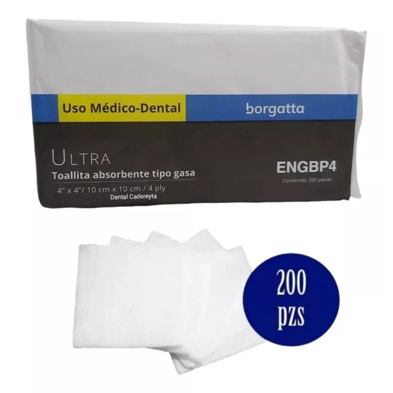 Borgatta Esponja De Gasa 4x4 PLG (10x10 Cm) Para Faciales