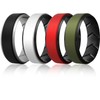 Lxskeek Silicone Wedding Rings for Men 1/4/5/6/7 Multipack of Breathable