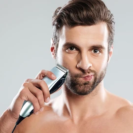 8 in 1 Mens Hair Clipper - Corded, Hair Clippers for Men | DIY Haircuts, Home Hair Cutting | Men’s Head Shaver, Buzz Cut, Fading | Secure Fit Premium Cutting Combs