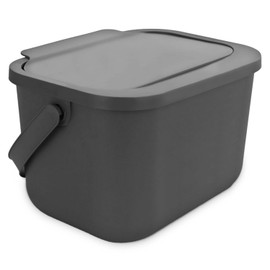 Practic Mini Bini Biowaste Bin with Filter, Grey, 6L Made from 35% Organic Material, Recycled Material