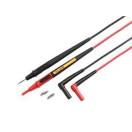 Fluke TL175E TwistGuard Double Insulated Silicone Test Lead Set with Removable 4mm Lantern Tips, 2mm Diameter Probe Tips