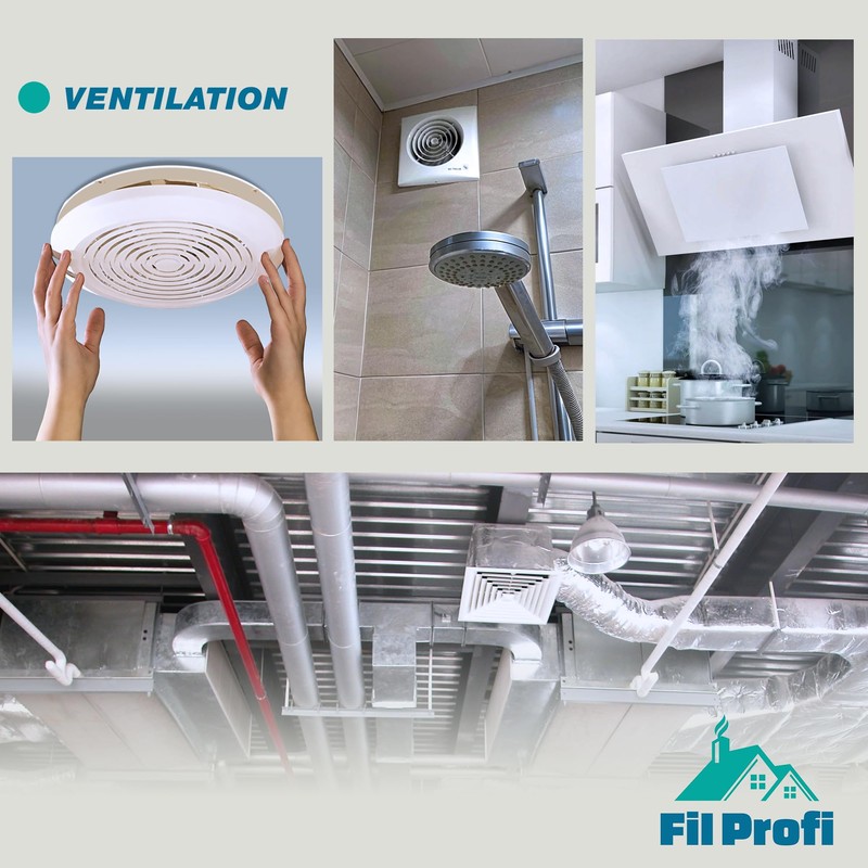 FilProfi - (6-Inch, length 12inch) Round Dryer Duct. Galvanized Bathroom
