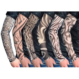 HugeStore 6 Pcs Fake Temporary Tattoo Sleeves Novelty Design Body Art Arm Accessories C