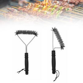 GGUFAY 2 x 12 inches / 30.5 cm grill brush, with side triangular style, triangular 360° cleaning, anti-scalding plastic handle, barbecue accessories for grill grate, gas grill, charcoal grill