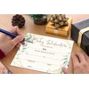 Baby Dedication Certificate, Gold Foil Greenery Certificates of Baby Christening