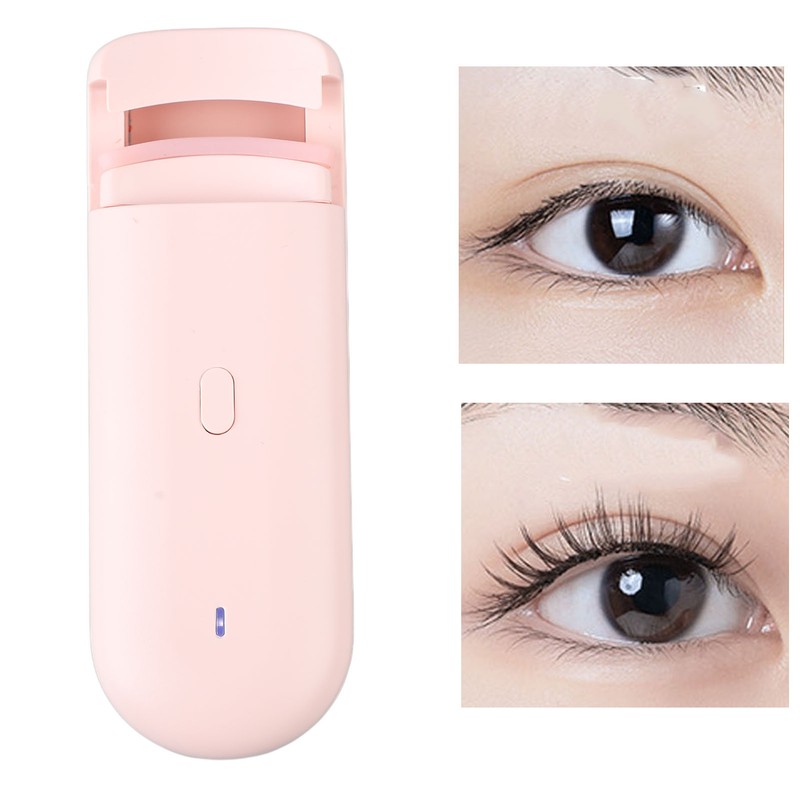 Heated Eyelash Curler Pink Portable Electric Long Lasting Eyelash Curler