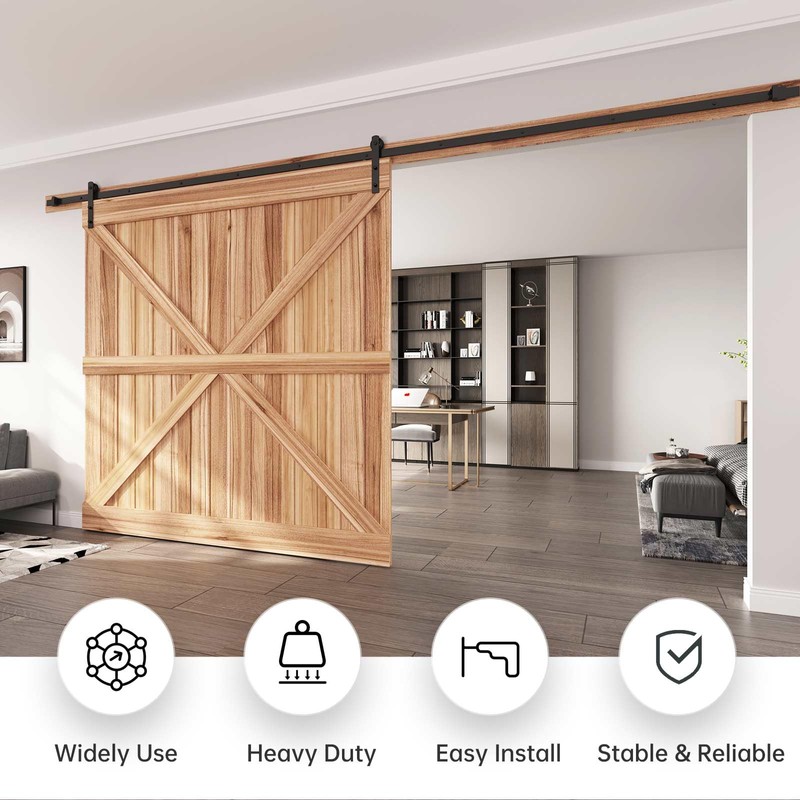 EaseLife 14 FT Heavy Duty Sliding Barn Door Hardware Track