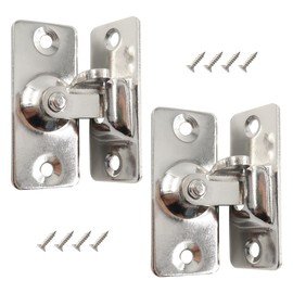 Runseaway 2PCS 90 Degree Door Clasp Lock, Stainless Steel Barn Door Latch, Small Flip Gate Latches, Safety Door Bolt Lock Latch for Barn Door Cabinet Window Closet Door, Silver