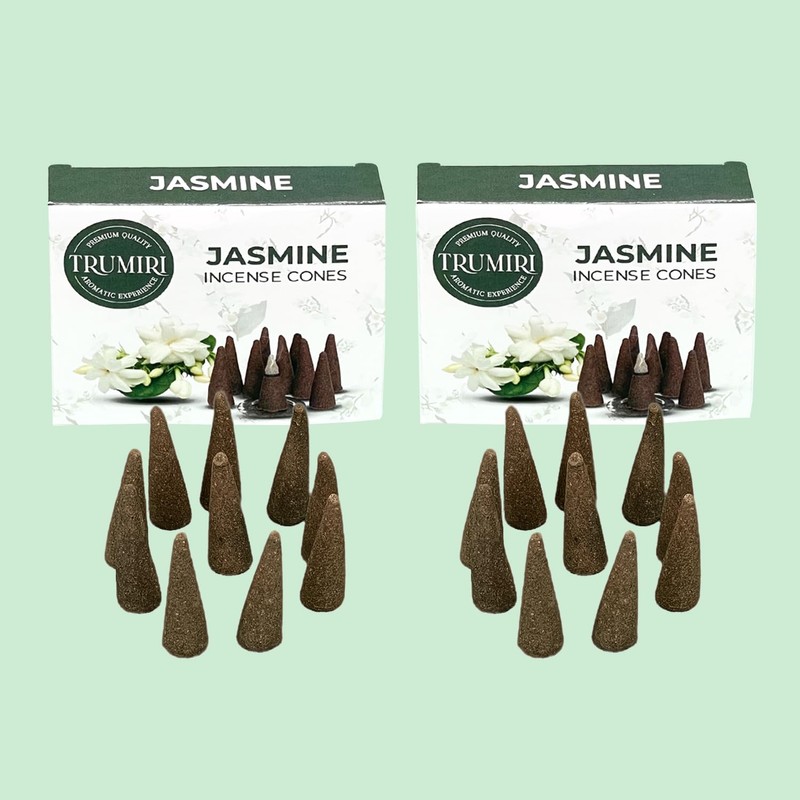 TRUMIRI Jasmine Incense Cones - Total 20 Cone Incense -