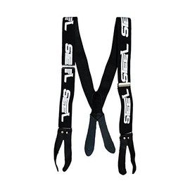 Steel Junior Braces Black Plain Faux Leather Adjustable 1.35" to 66" Suspenders, black