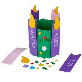 Needzo Create Your Own Standing Advent Wreath Craft Kit, DIY Religious Decor Christmas Countdown, 5 by 7 Inches