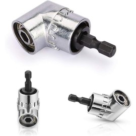 Gasea 105 Degree Right Angle Drill, 1/4-Inch Hex Shank Right Angle Driver Angle Extension Power Screwdriver Drill Attachment for Tight Corner Workspace