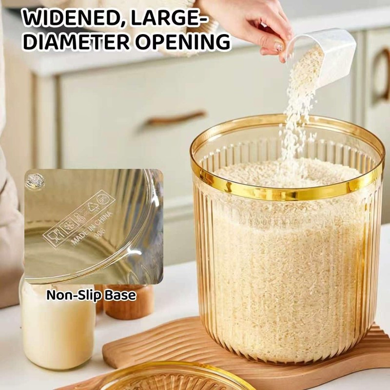 SZRUNZHU Rice Storage Container,Pantry Large Food Storage Organization with Lids&Scoop