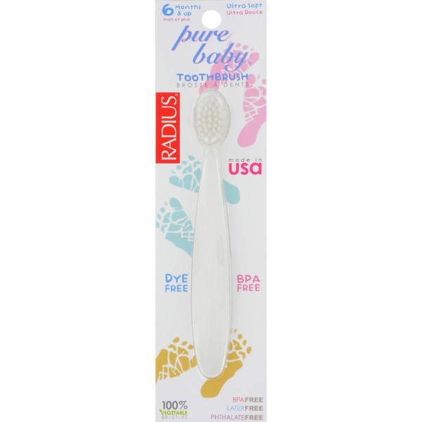 Radius Pure Baby Toothbrush 6-18 Months - Ultra Soft - Case of 6, Baby and Children, Oral Care