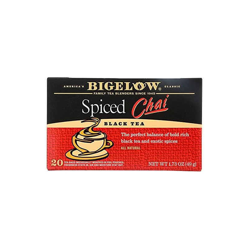 Bigelow, Spiced Chai Tea (Caffeinated), 20 Count